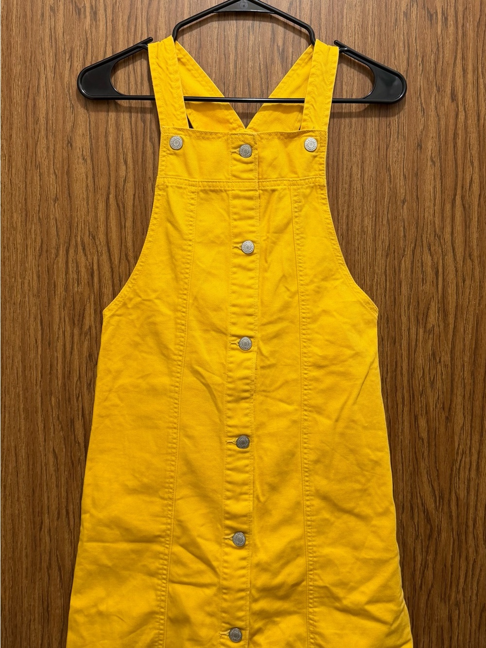 GAP Yellow Button-Front Overalls Denim Dress